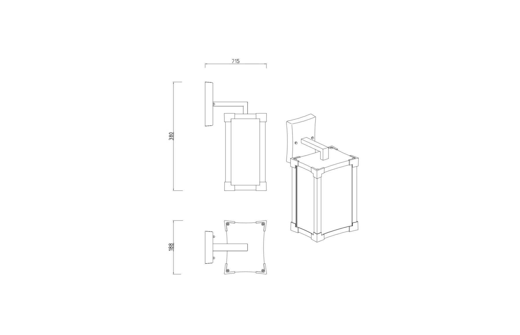 Aplica de exterior AXIS, 1xE27, aluminiu