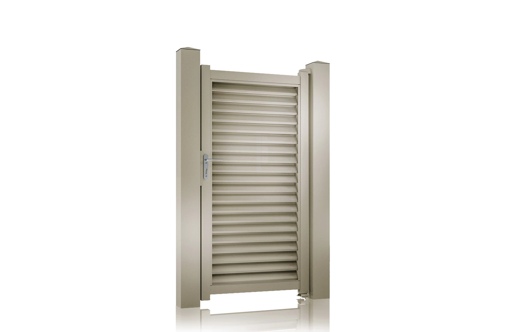 Poarta pietonala metalica din aluminiu 900x1800mm, prefabricata, Bej Nisipiu, model Jaluzea Suprem