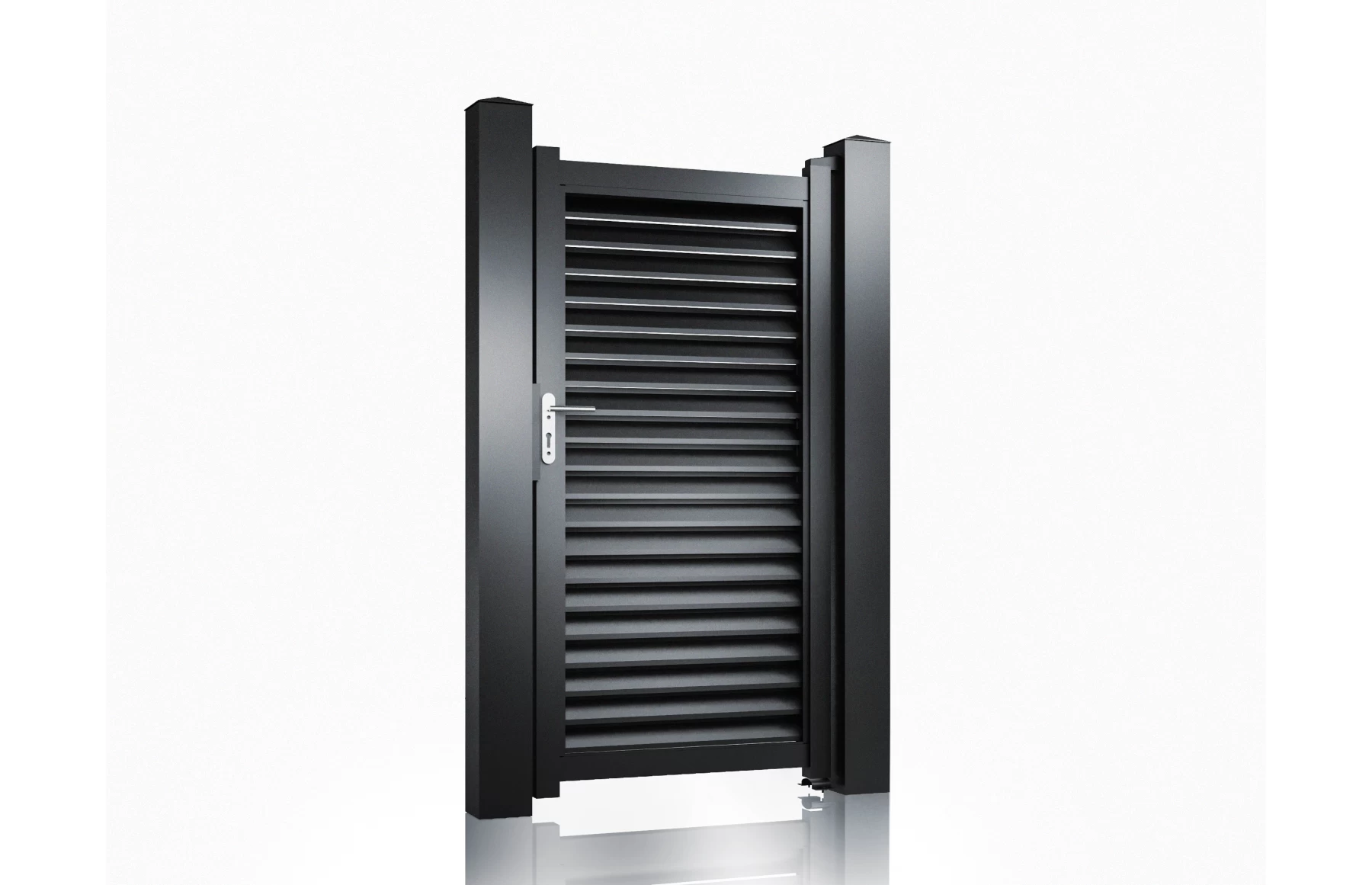 Poarta pietonala metalica din aluminiu 900x1800mm, prefabricata, Negru, model Jaluzea Suprem