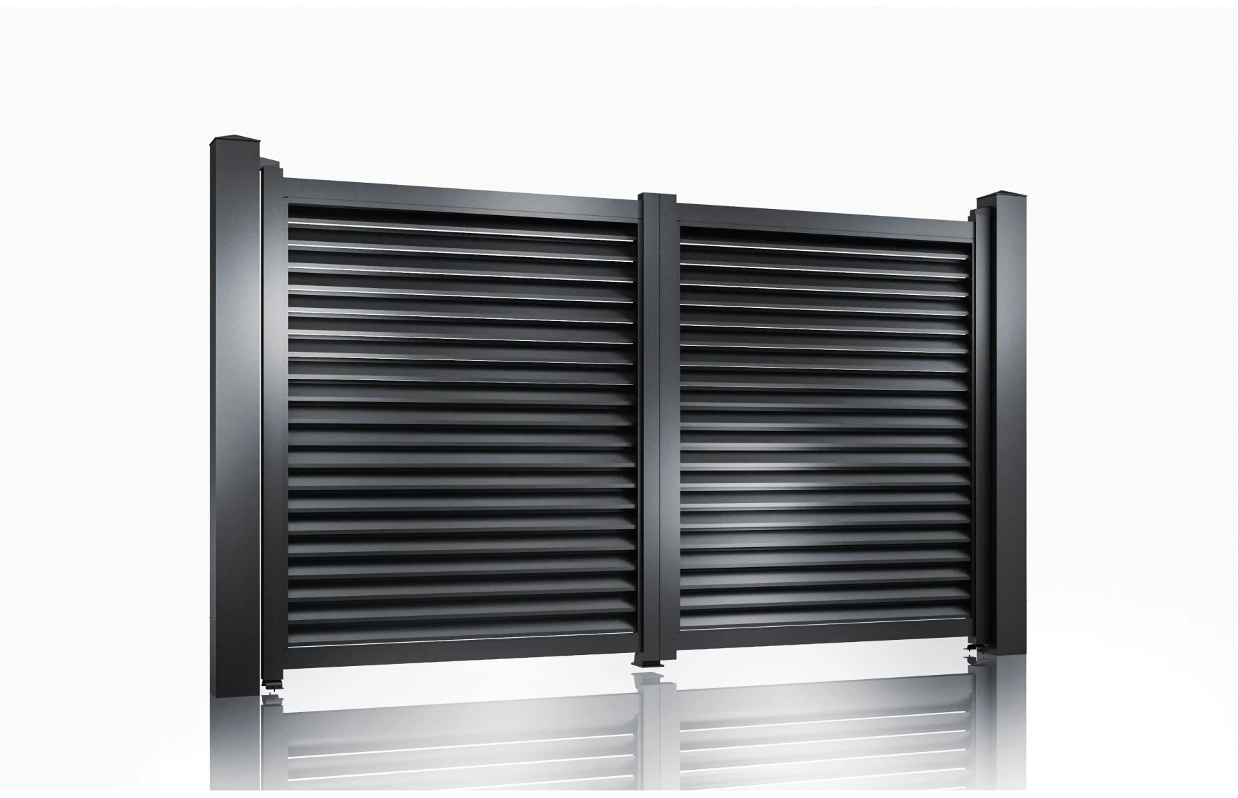 Poarta auto batanta aluminiu 3000x1800mm, prefabricat, Negru, model Jaluzea Suprem