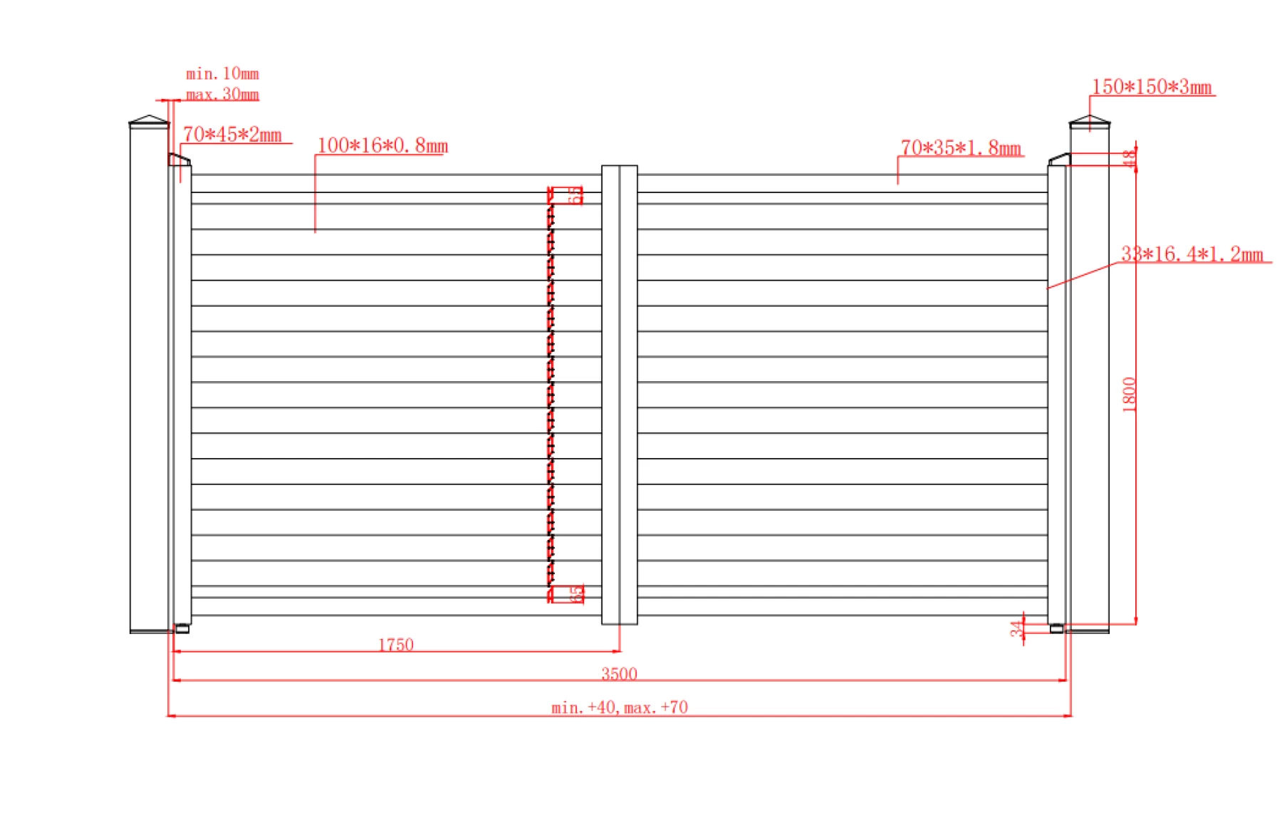 Set porti metalice din aluminiu 900x1800mm, 3500x1800mm, prefabricate, gri antracit, model Jaluzea Deluxe