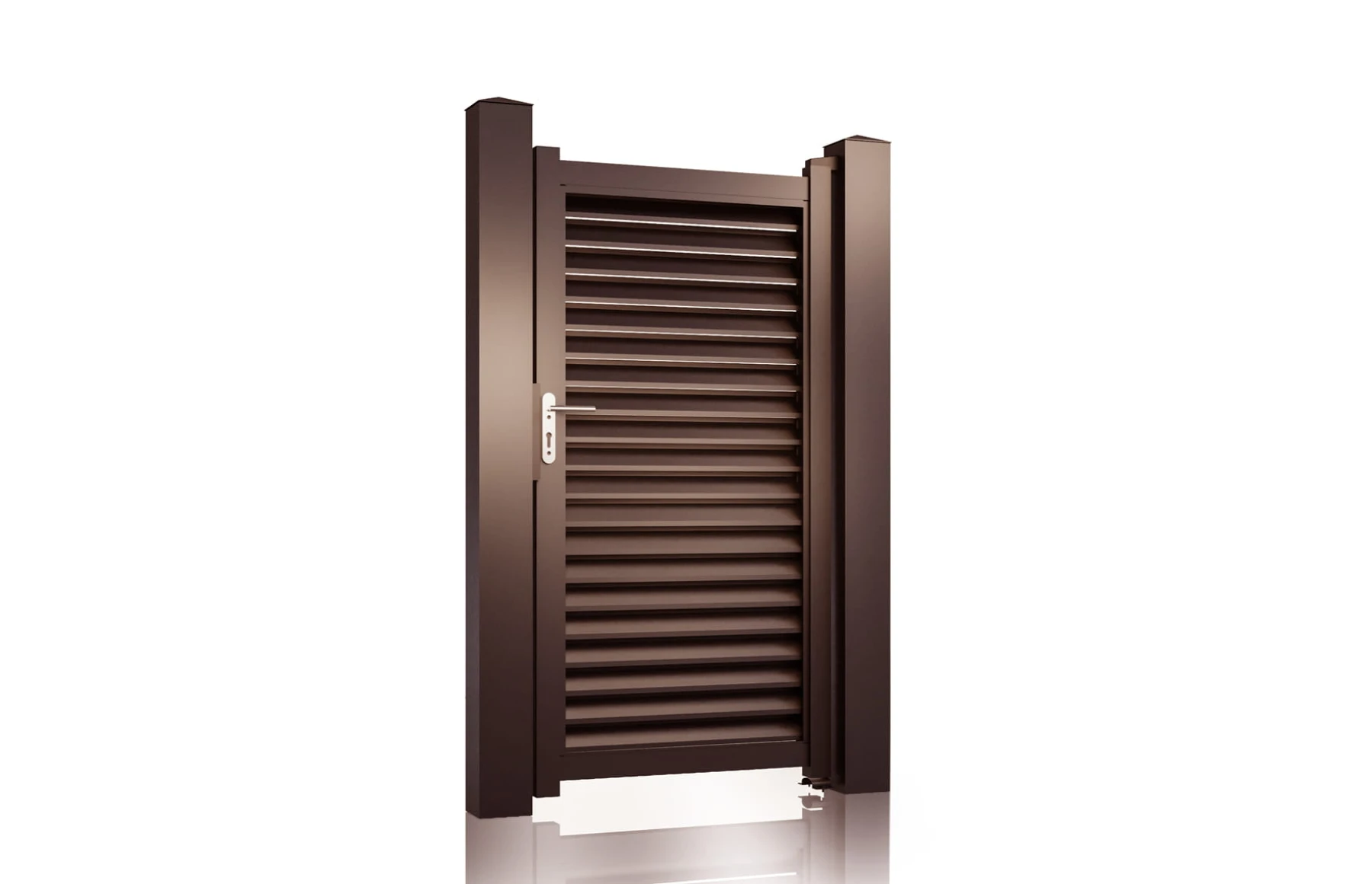 Poarta pietonala metalica din aluminiu 900x1800mm, prefabricata, maro, model Jaluzea Suprem