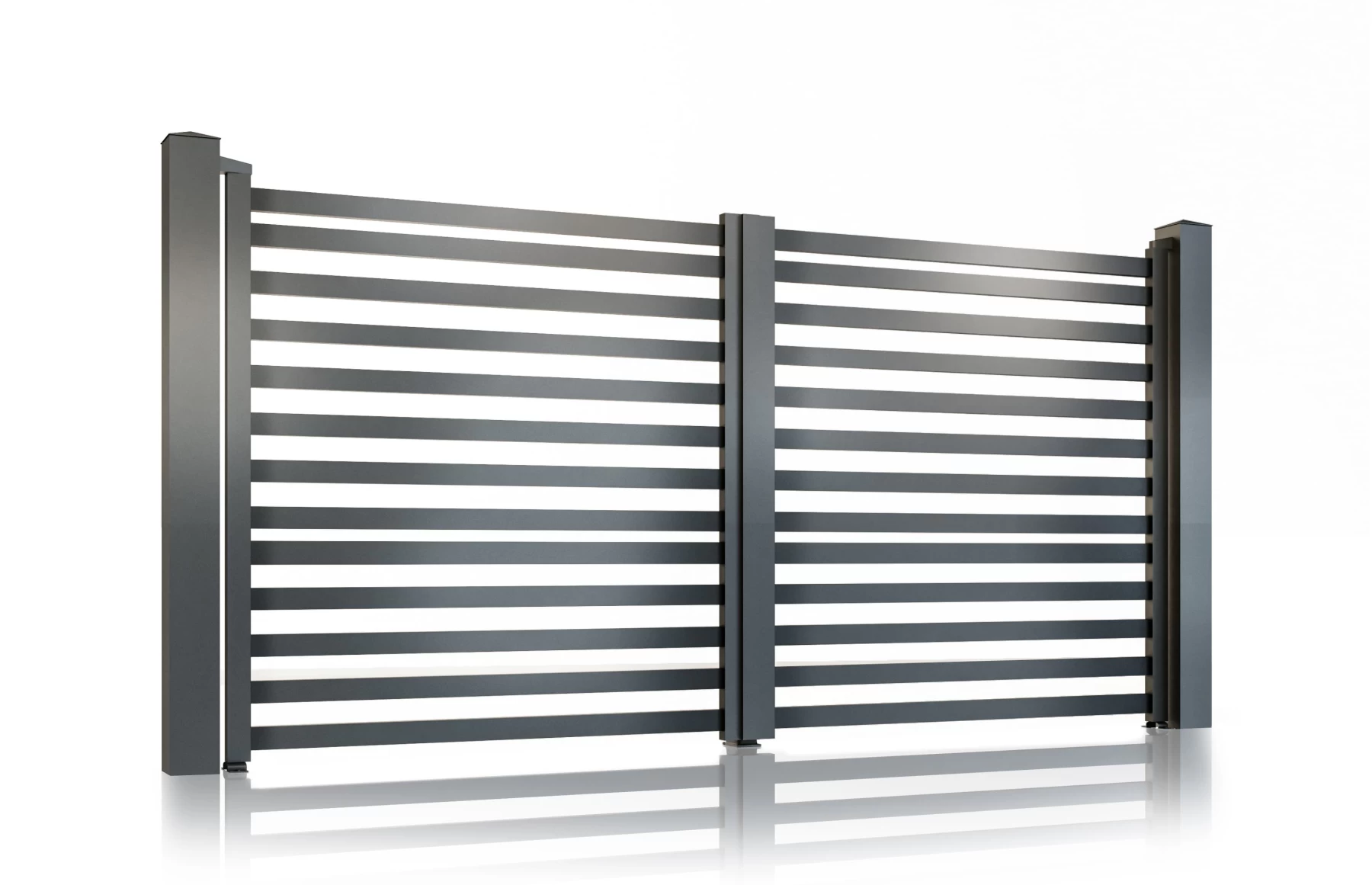 Poarta auto metalica din aluminiu 3500x1800mm, prefabricat, gri antracit, model Star