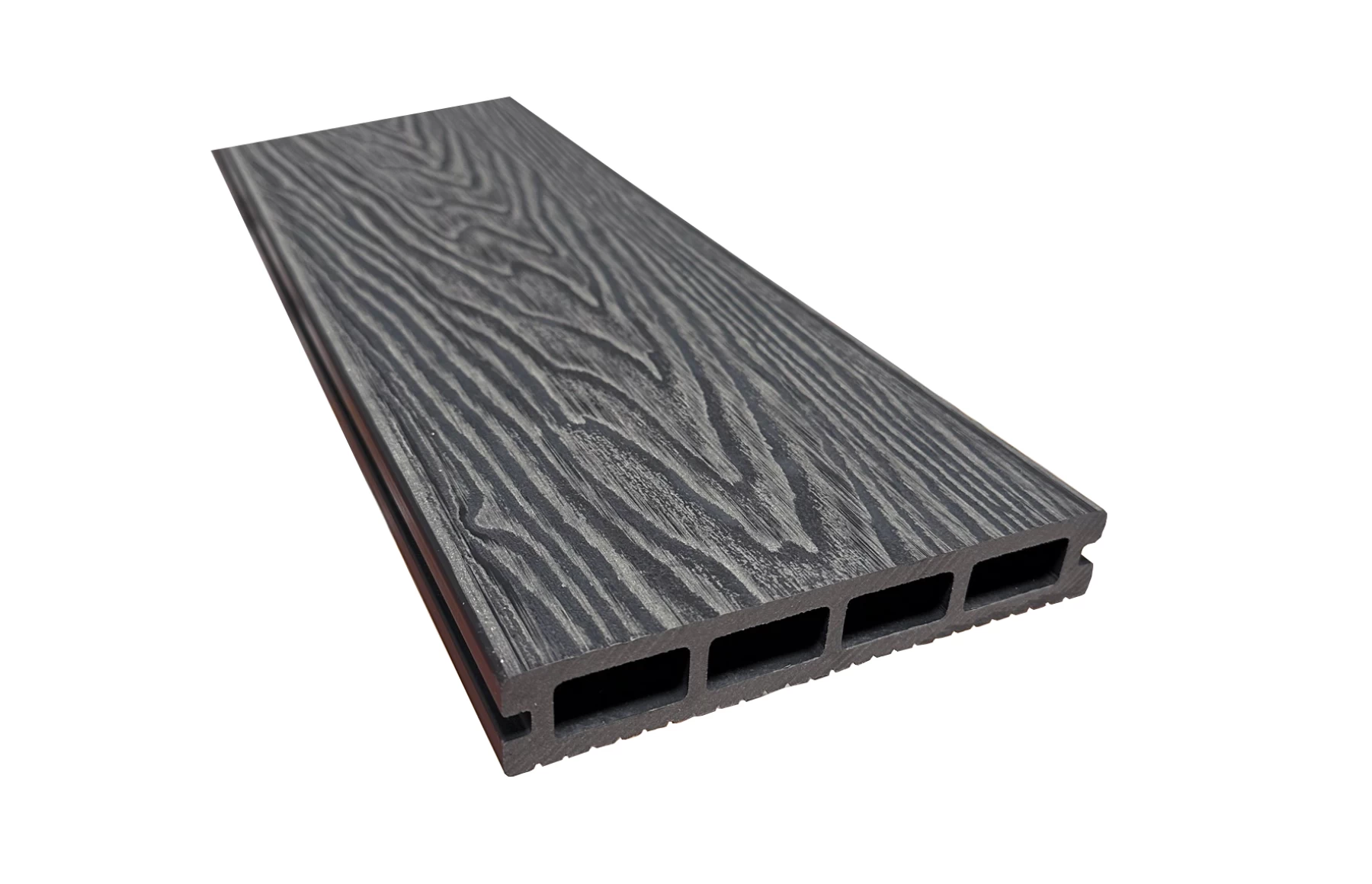 Placa deck terasa WPC 3D, tip pardoseala/dusumea WPC, 150x25 mm, gri antracit lemn