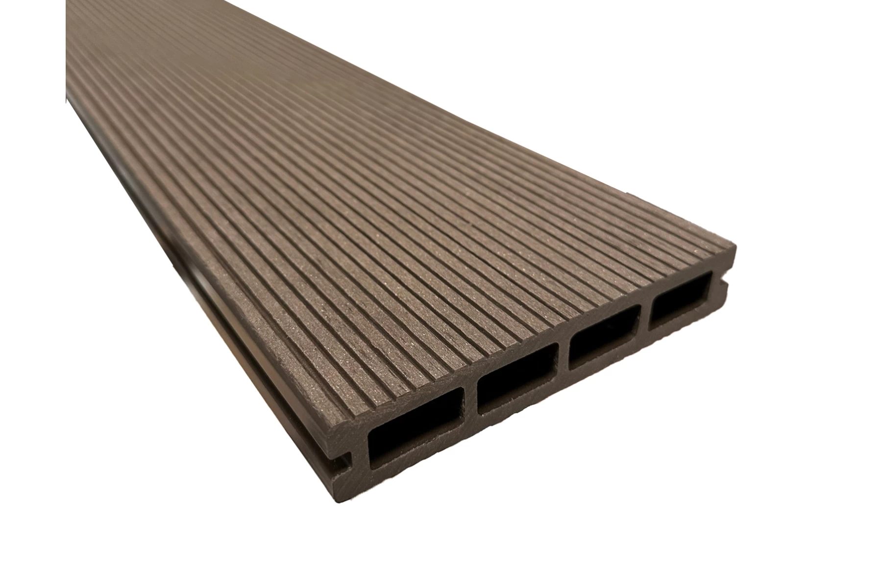 Placa deck terasa WPC 3D, tip pardoseala/dusumea WPC, 150x25 mm, maro linii periat