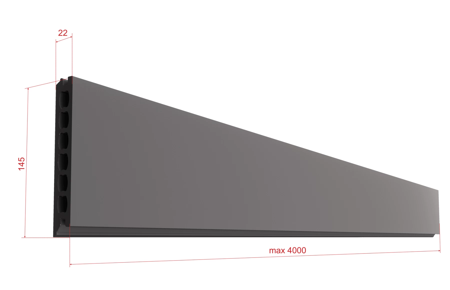 Placa deck terasa WPC PREMIUM, tip pardoseala/dusumea WPC, placa co extrudata, 145x22mm, maro lemn, model No Gap