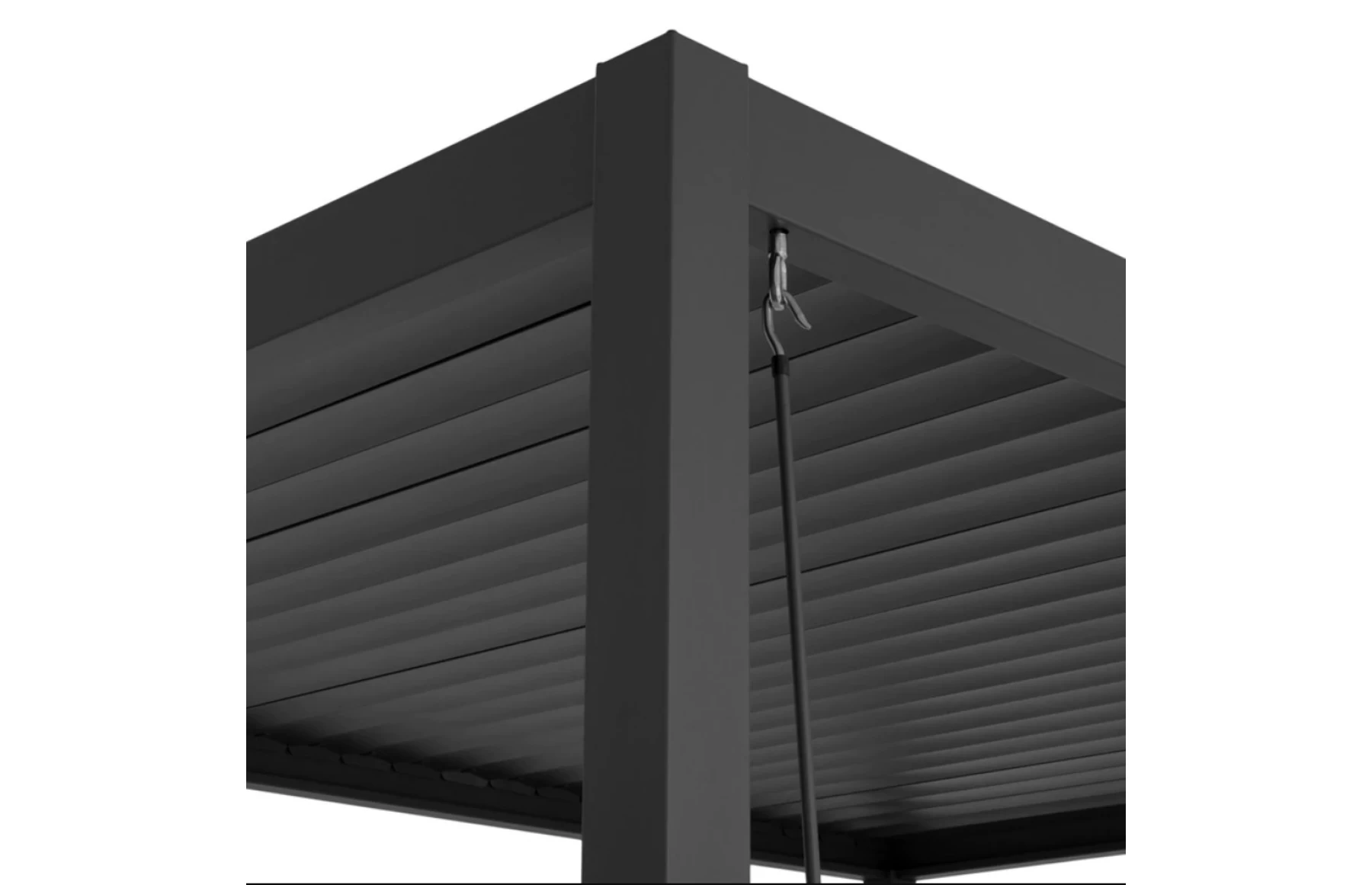 Pergola X Bioclimatica, Pavilion 4x7.8x2.3metri cu LED, prindere pe casa, Premium, Aluminiu
