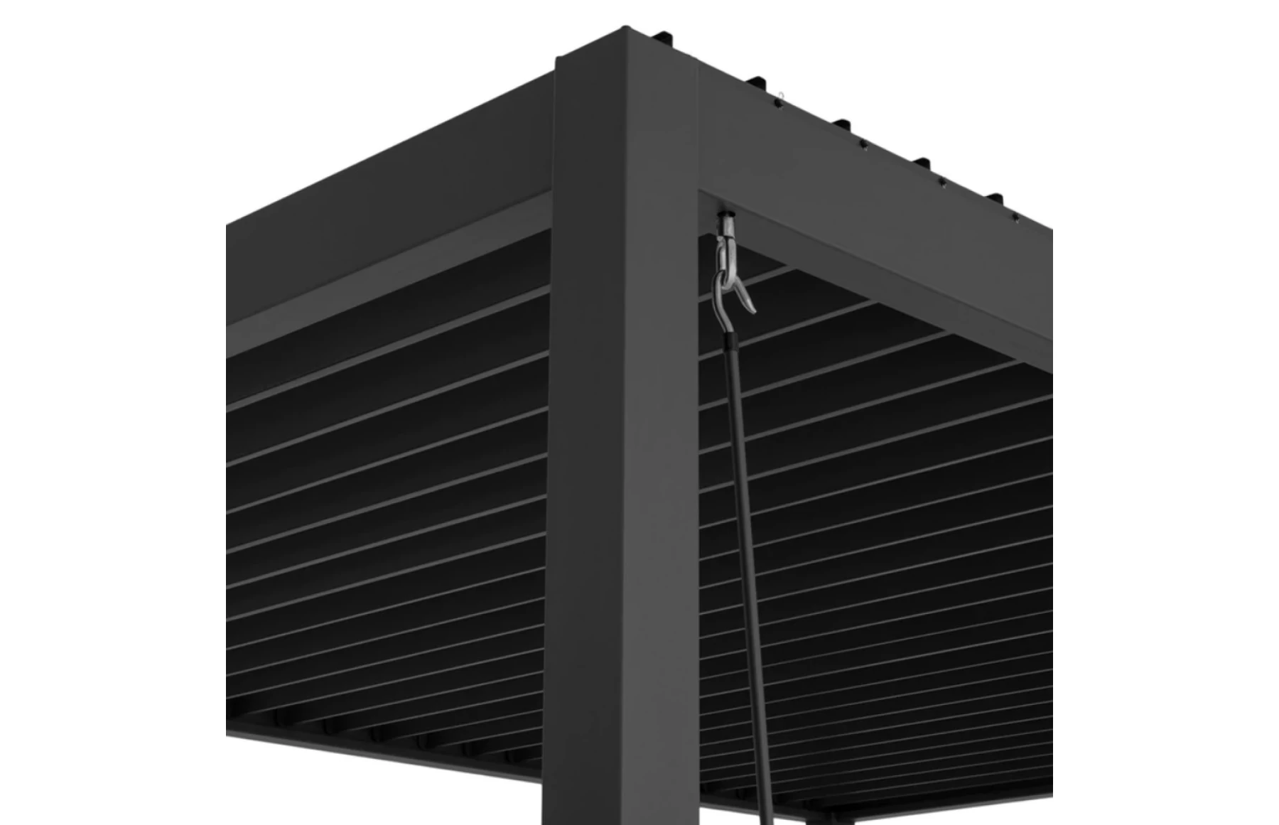 Pergola X Bioclimatica, Pavilion 4x7.8x2.3metri cu LED, prindere pe casa, Premium, Aluminiu