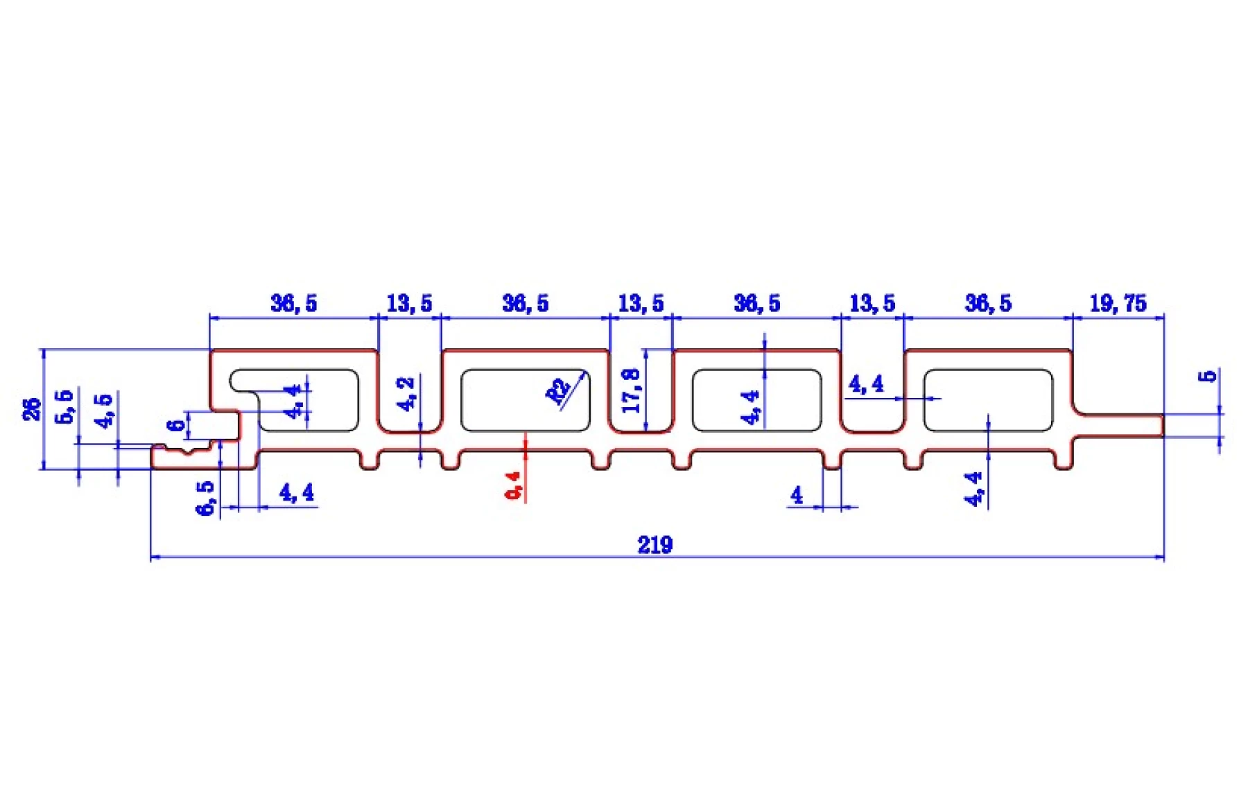 Riflaj canelat Virtuoso WPC negru, Dimensiune: 219x26mm, Lungime: 3600mm, Eleganță și Protecție pentru Spațiile Exterioare