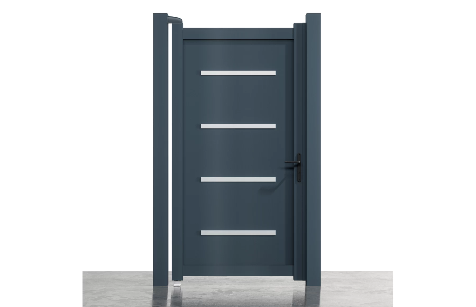 Poarta pietonala metalica din aluminiu 900x1800mm, prefabricata, gri antracit, model  Thor
