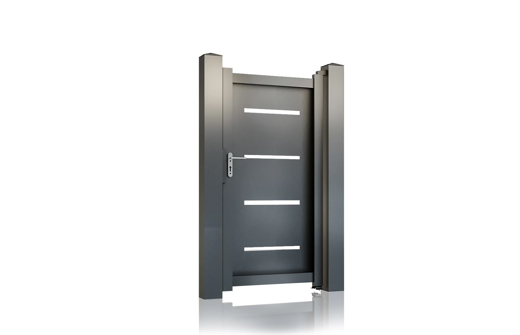 Poarta pietonala metalica din aluminiu 900x1800mm, prefabricata, gri antracit, model  Thor