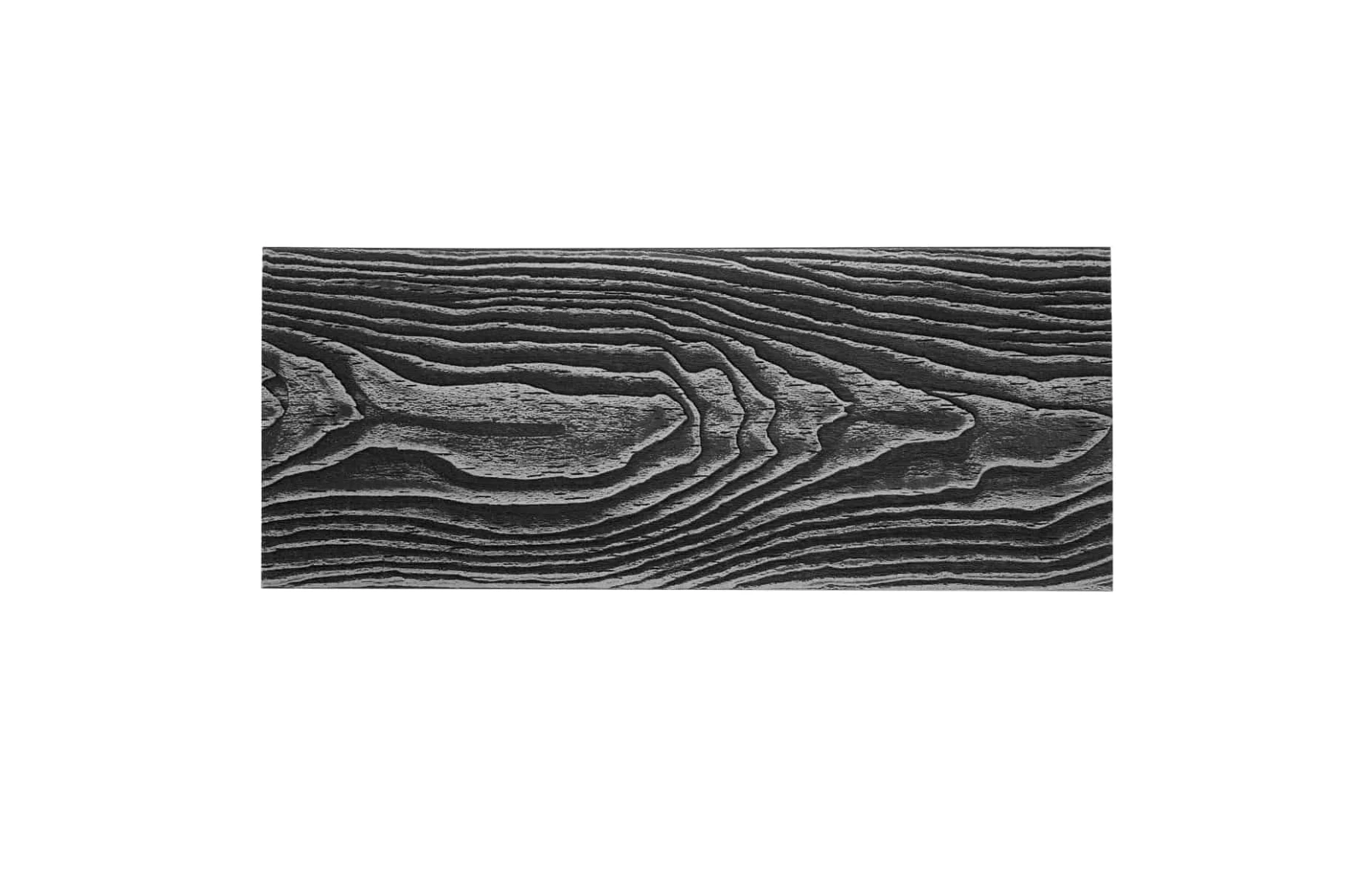 Placa deck terasa WPC 3D DUBLU LEMN, tip pardoseala/dusumea WPC, 150x24 mm, gri inchis