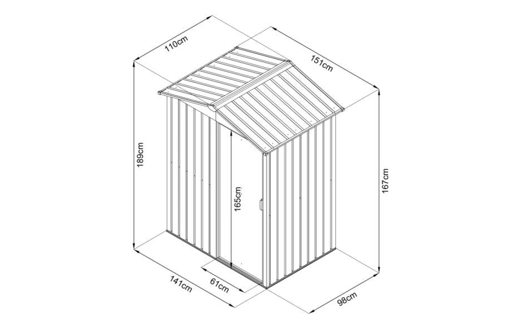 Magazie tip casuta depozitare gradina EasyBox Small 2m2, casuta depozitare unelte, Basic, Otel zincat