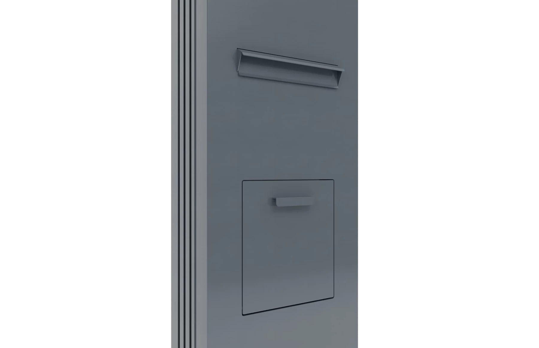 Stalp aluminiu Deluxe, cutie primire colete si primire cutie postala integrata, 600x250mm, 2000mm inaltime