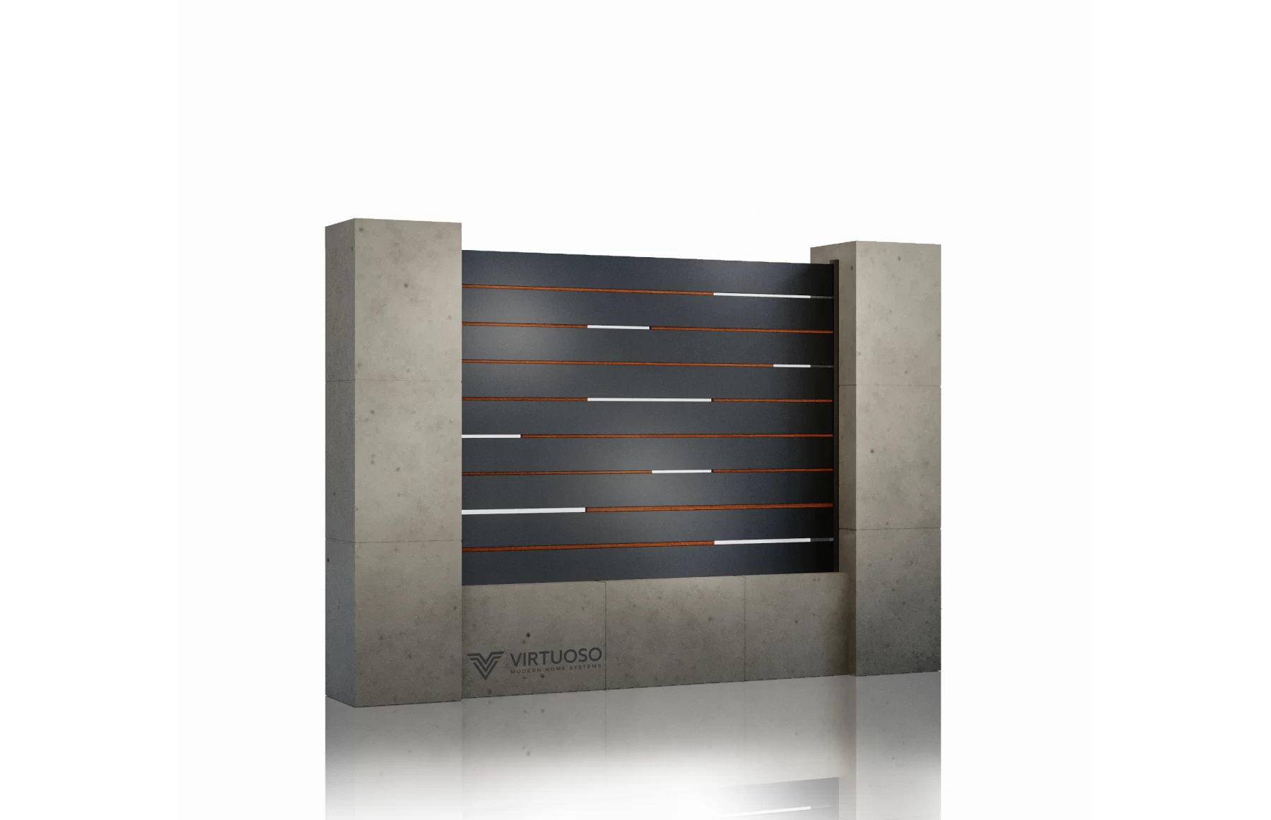 Gard metalic din aluminiu, model Ragnar, 2500x1800