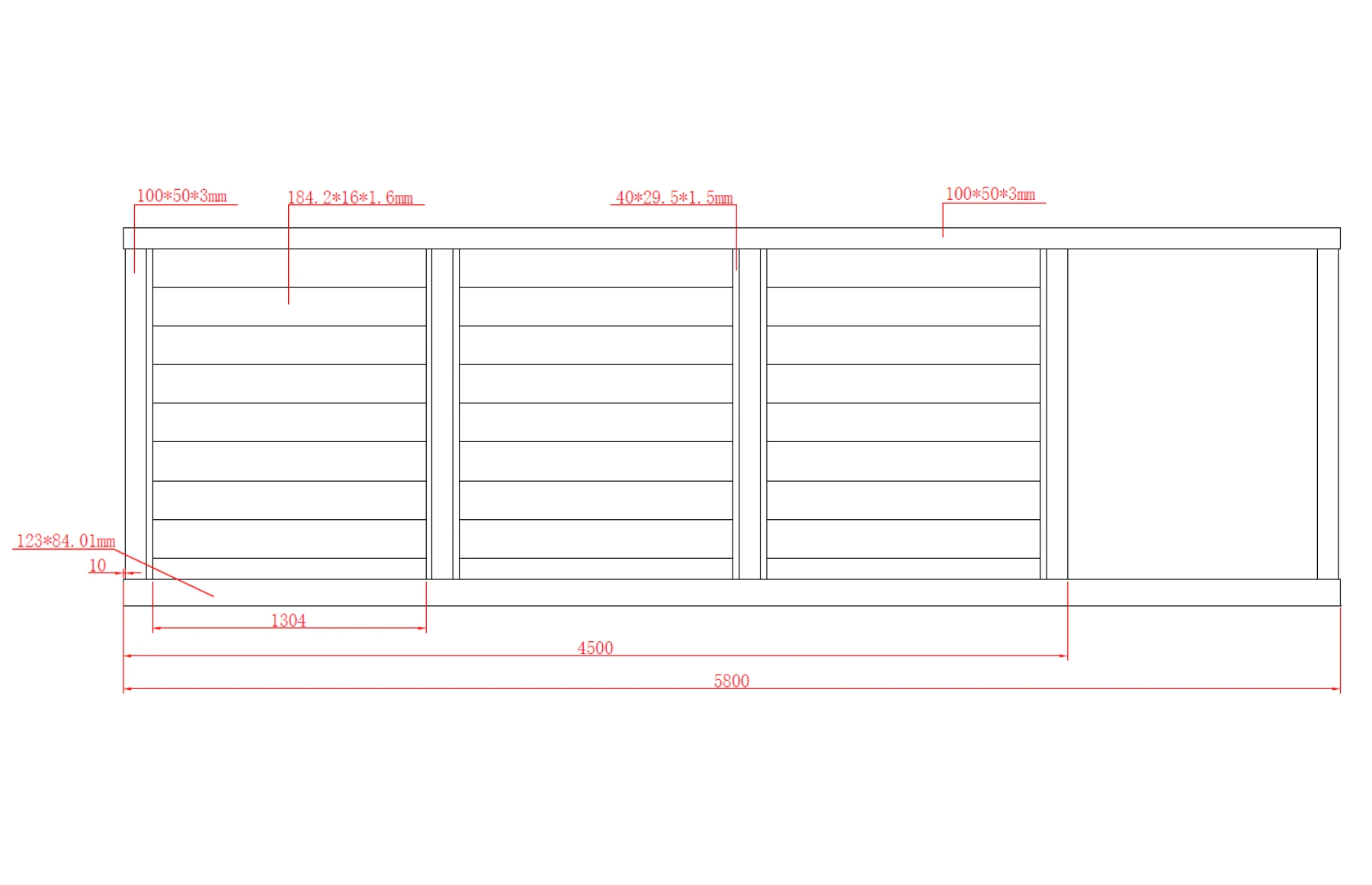 Poarta autoportanta aluminiu 5800 x 1800mm, prefabricata, model Baldur maro