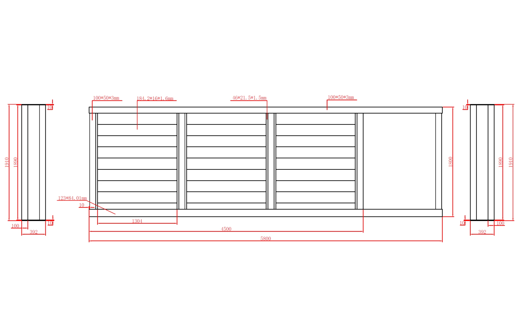 Poarta autoportanta aluminiu 5800 x 1800mm, prefabricata, model Baldur maro