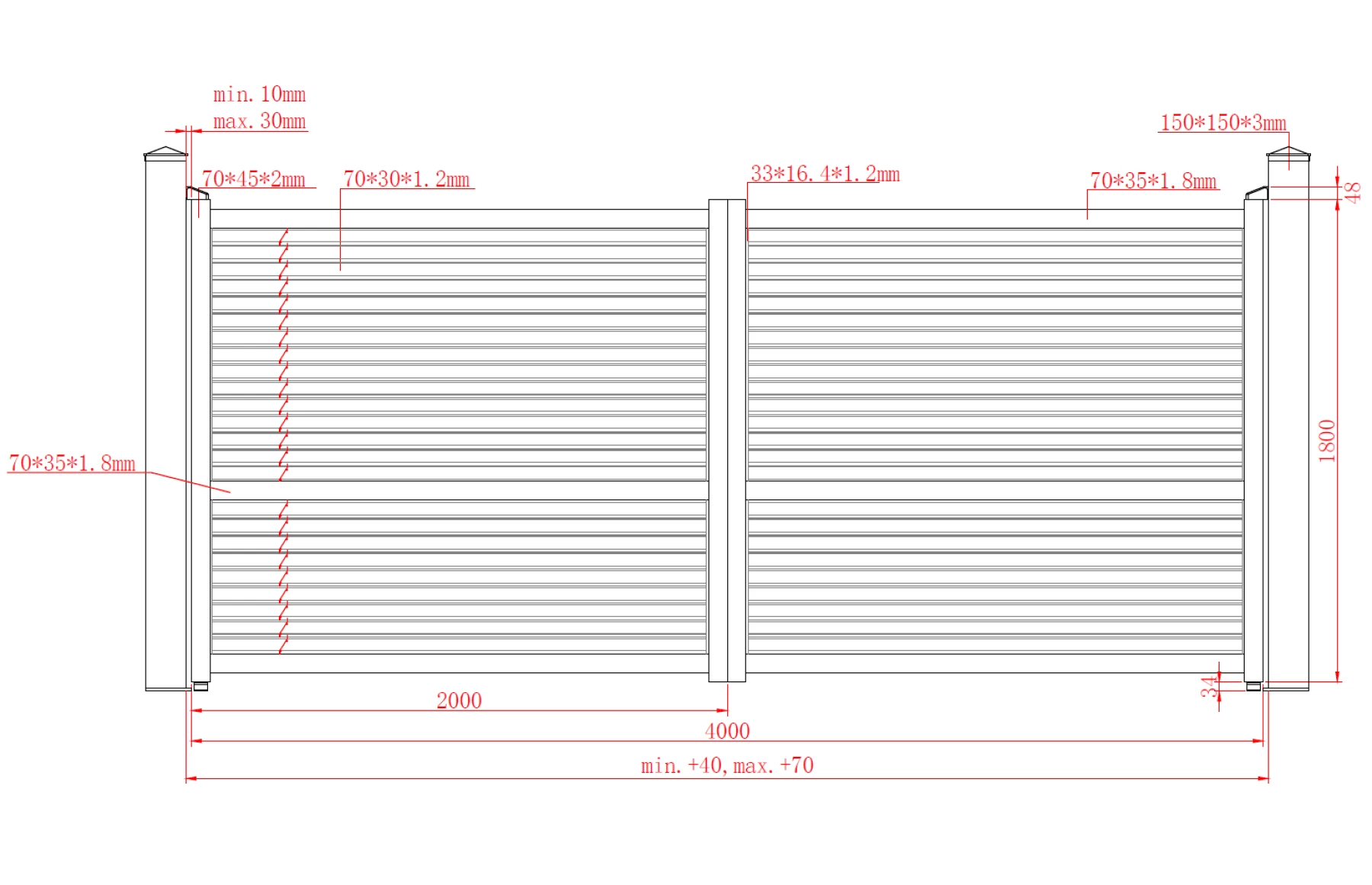 Poarta auto batanta ranforsata aluminiu 4000x1800mm, prefabricat, maro, model Jaluzea Suprem