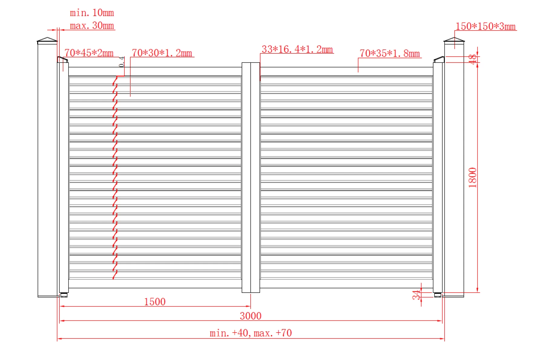 Set porti metalice din aluminiu 900x1800mm, 3000x1800mm, prefabricate, gri antracit, model Jaluzea Suprem