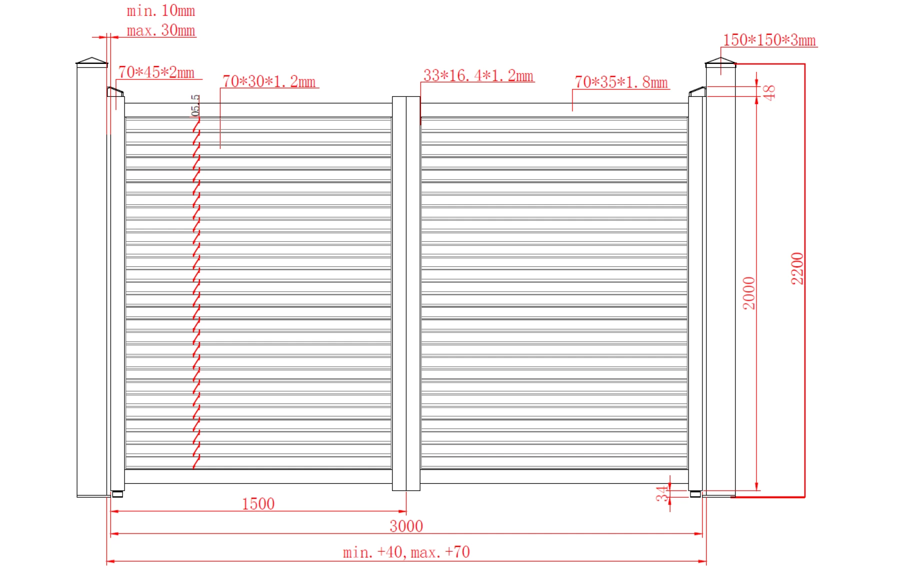 Set porti metalice din aluminiu 900x2000mm, 3000x2000mm, prefabricate, gri antracit, model Jaluzea Suprem
