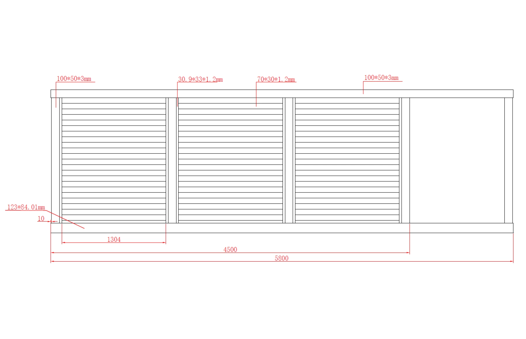 Poarta autoportanta, Jaluzea Suprem, prefabricata, Aluminiu, 5800mm lungime x 1800mm inaltime, maro