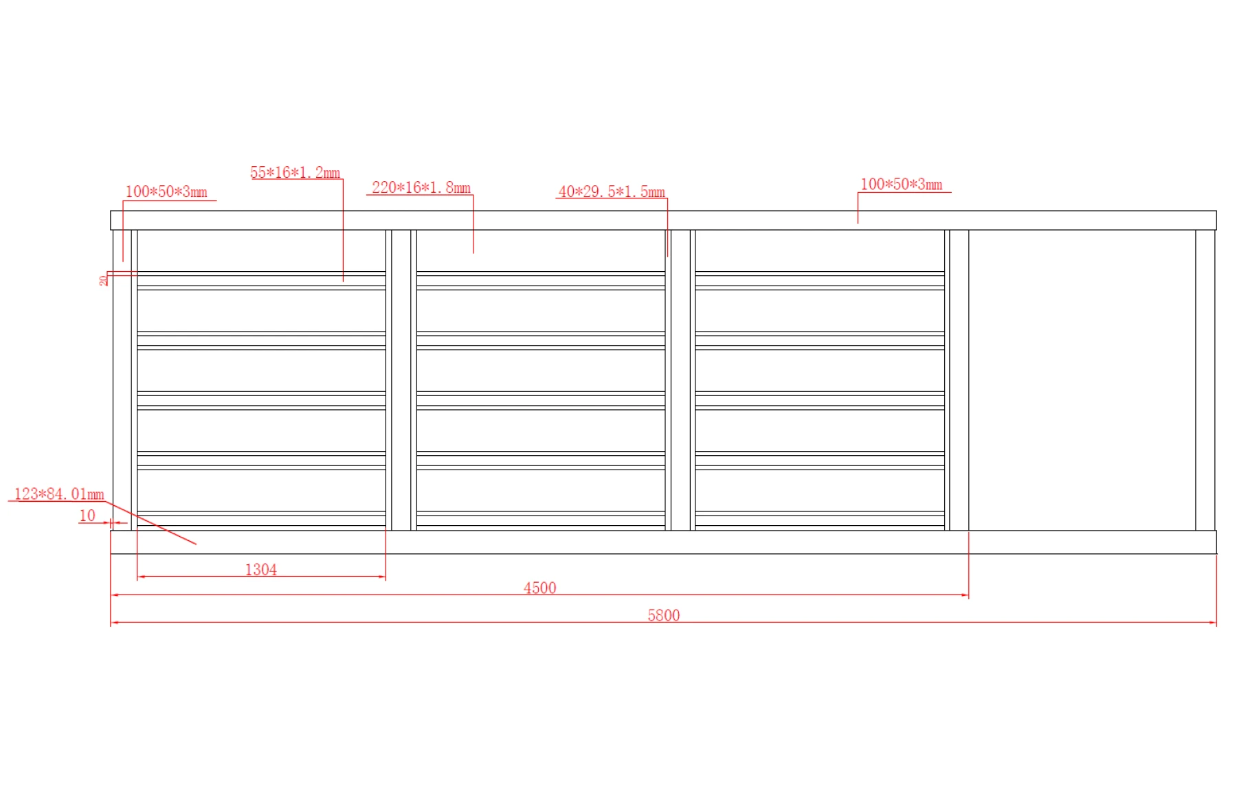 Poarta autoportanta aluminiu 5800 x 1800mm, prefabricata, model Neptun, maro