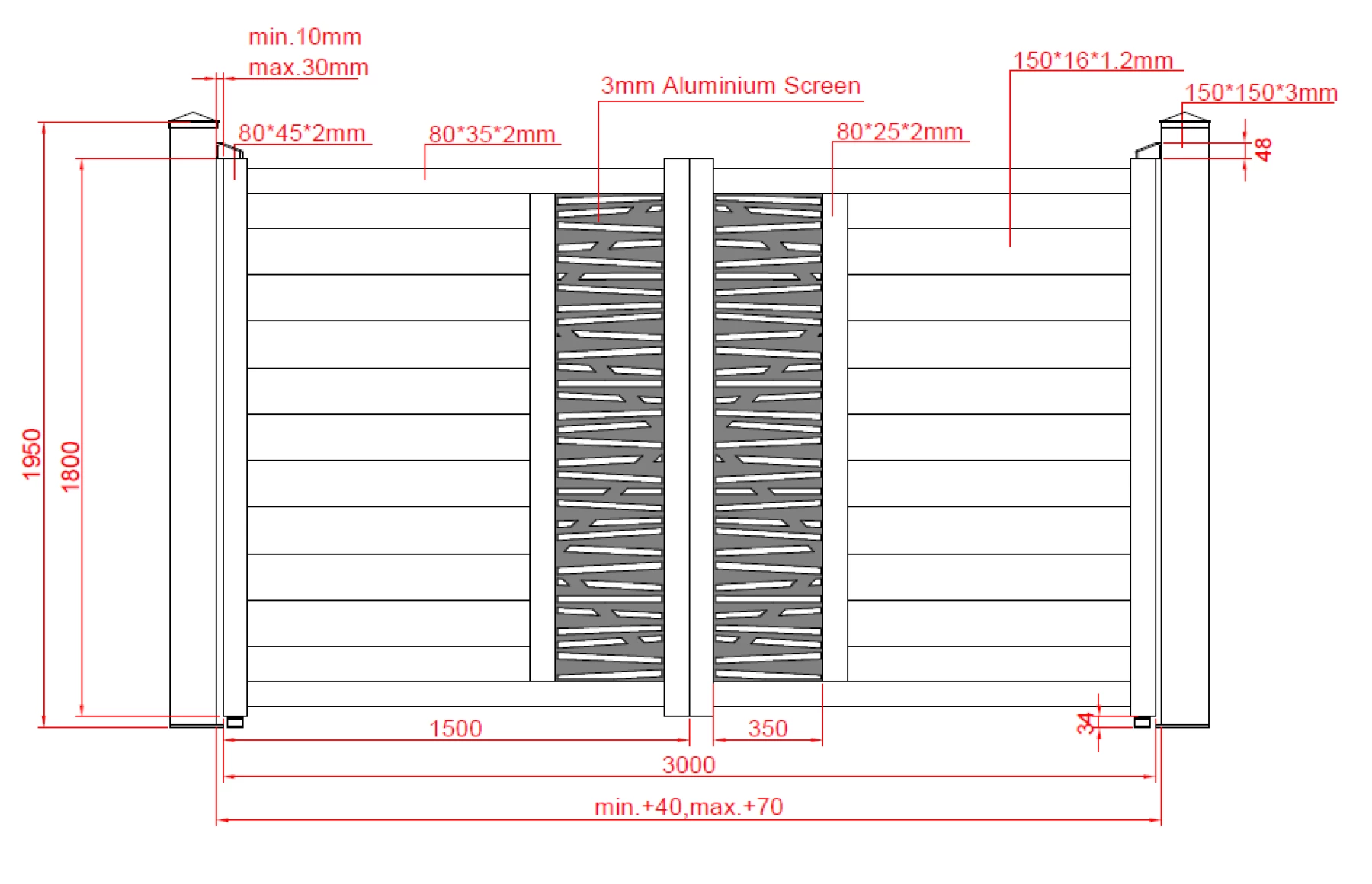 Set porti metalice din aluminiu 900x1800mm, 3000x1800mm, prefabricate, maro, model Poseidon