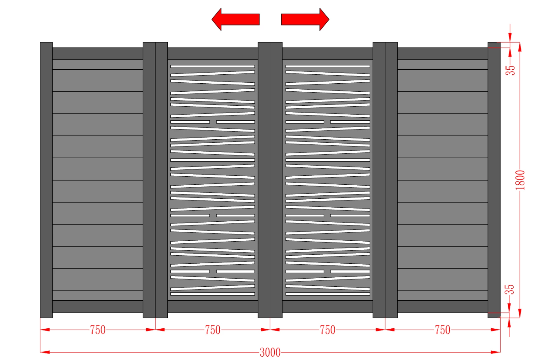 Poarta bi-fold aluminiu Poseidon 3000mm lungime x 1800mm inaltime, gri antracit