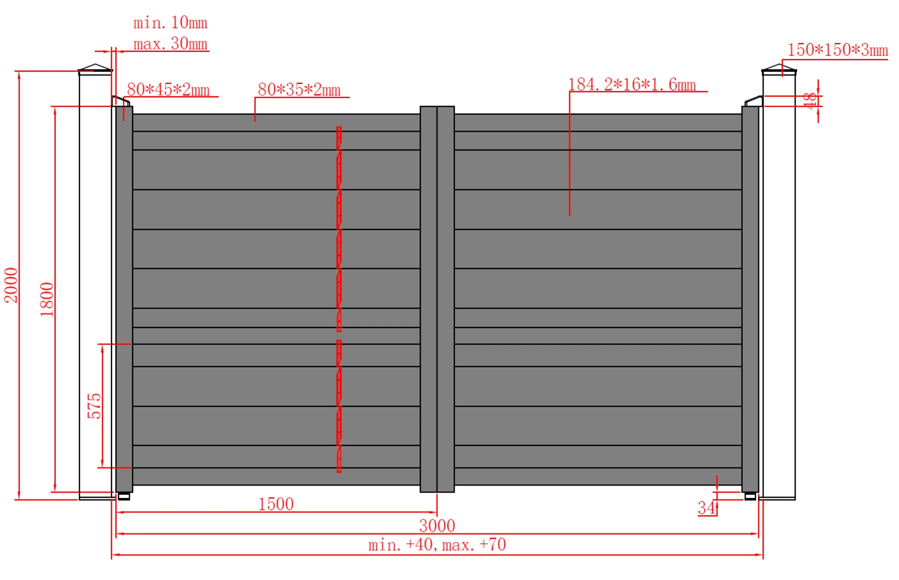 Set porti metalice din aluminiu 900x1800m, 3000x1800mm, prefabricate, maro, model Baldur