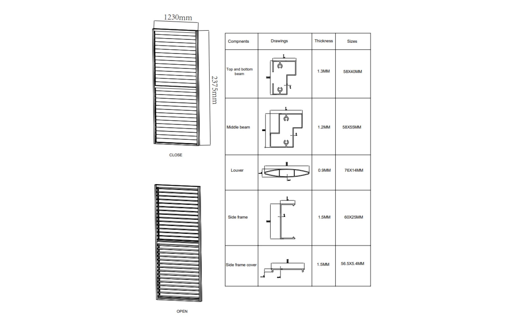 Paravan X din jaluzele ajustabile manual pentru pergola, gri antracit, aluminiu