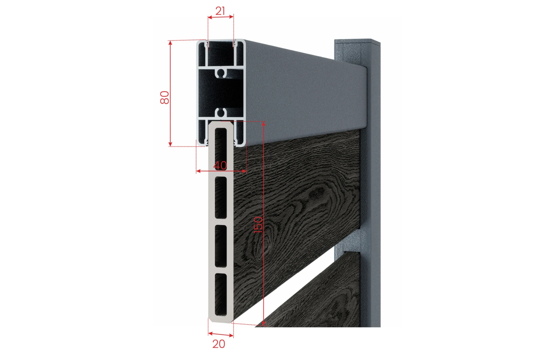 Set Porti Silvanus, WPC & Aluminiu, 900x1800mm, 3000x1800mm, Prefabricat, Maro