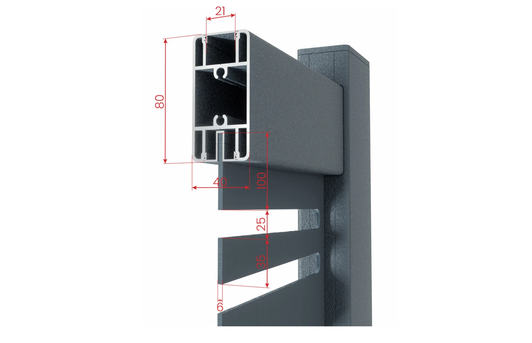 Poarta bi-fold aluminiu Poseidon 4000mm lungime x 1800mm inaltime, gri antracit