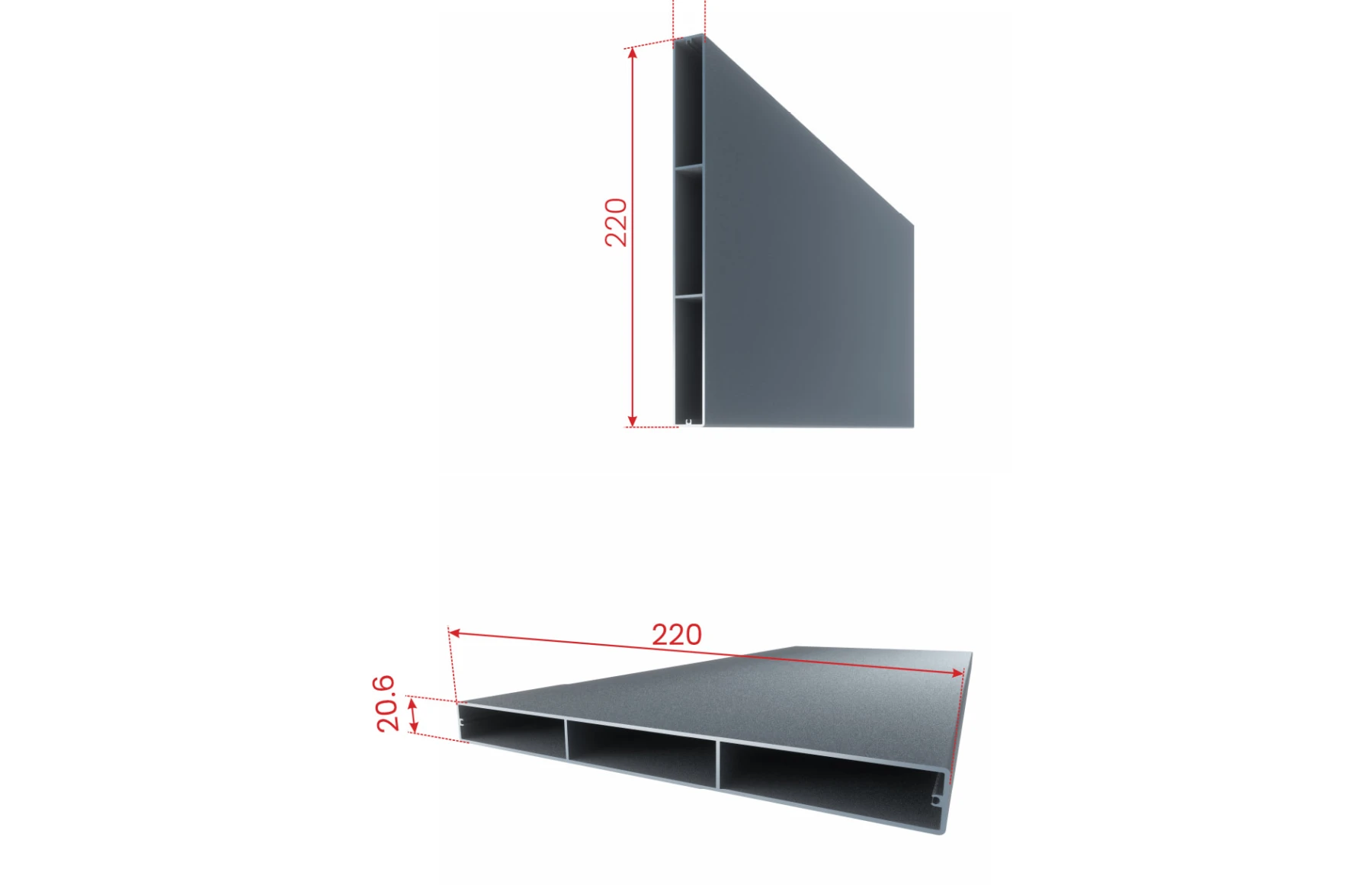 Poarta pietonala aluminiu Neptun, 900mm lungime x 1800mm inaltime, gri antracit